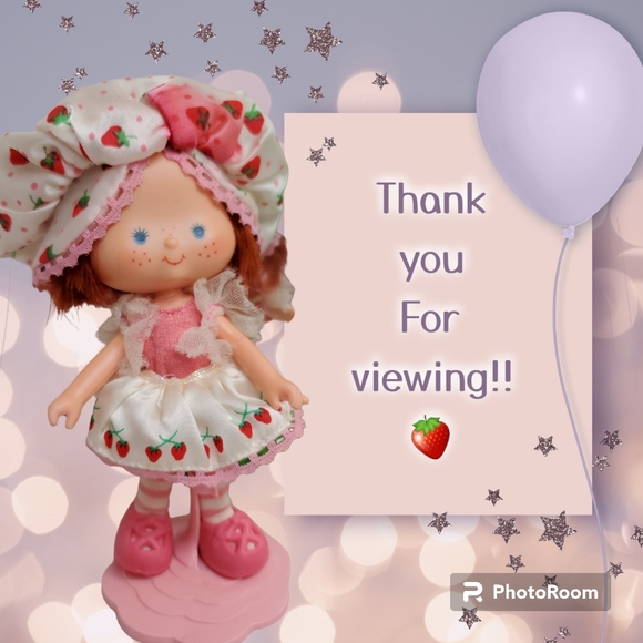 80s Vintage Dancin' Strawberry Shortcake Doll Ballerina Dancer with Accessories - Picture 7 of 7